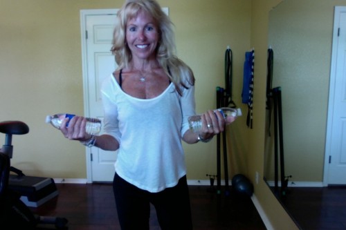 Use Water Bottles for Weights! 